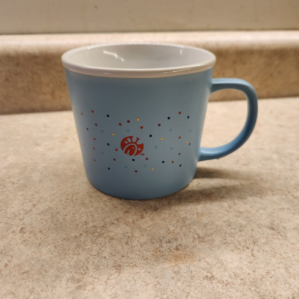 Chic-fl-A Blue Confetti Ceramic Mug New